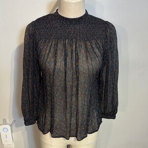 Sessun Dark Navy Floral Women's Blouse